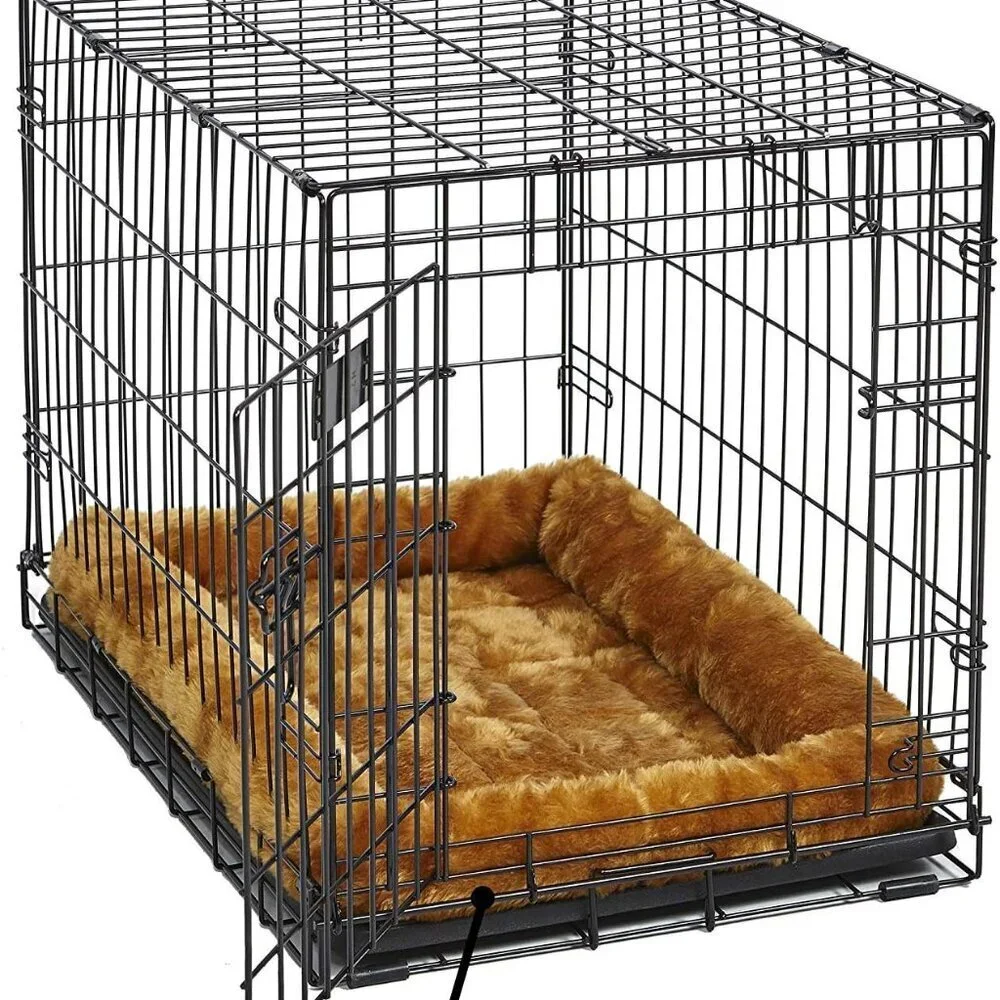 QuietTime Small Dog Bed Faux Fur Cinnamon Washable Travel Portable